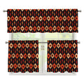 Native American Pattern Print 3 Piece Kitchen Curtains