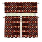 Native American Pattern Print 3 Piece Kitchen Curtains