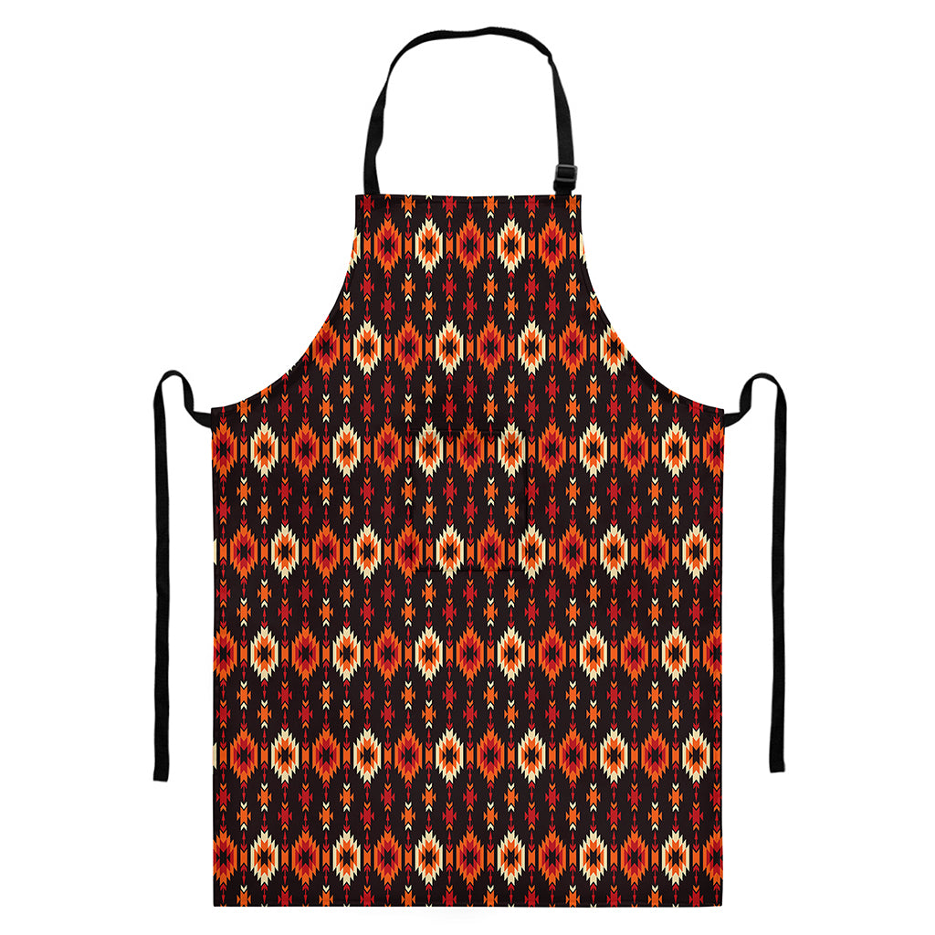 Native American Pattern Print Bib Apron With Pocket