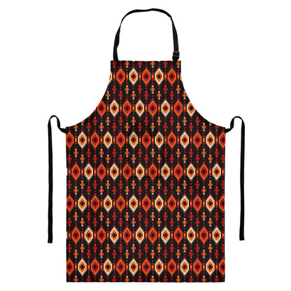 Native American Pattern Print Bib Apron With Pocket