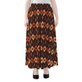 Native American Pattern Print Chiffon Maxi Skirt
