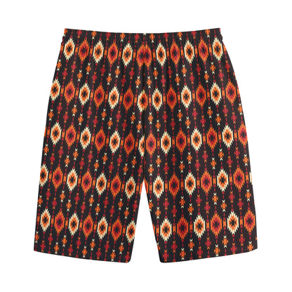 Native American Pattern Print Cotton Shorts