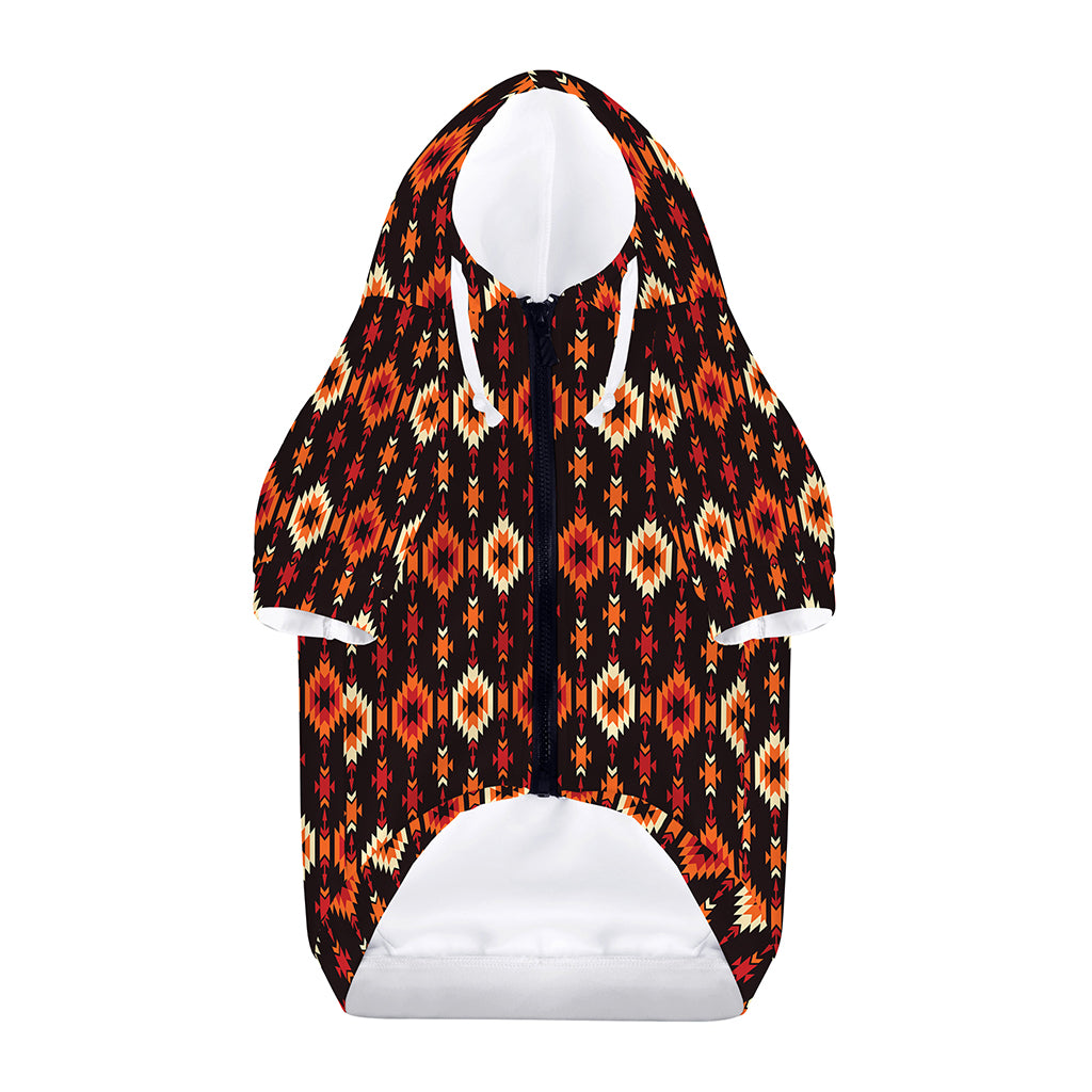 Native American Pattern Print Dog Zip Up Hoodie