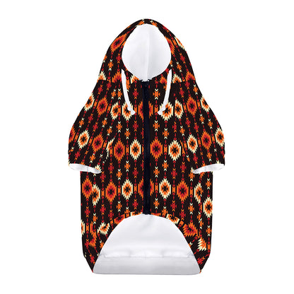 Native American Pattern Print Dog Zip Up Hoodie