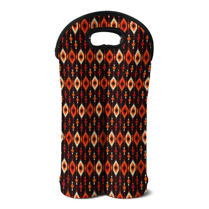 Native American Pattern Print Double Neoprene Wine Tote