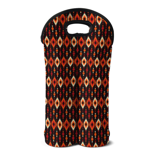 Native American Pattern Print Double Neoprene Wine Tote