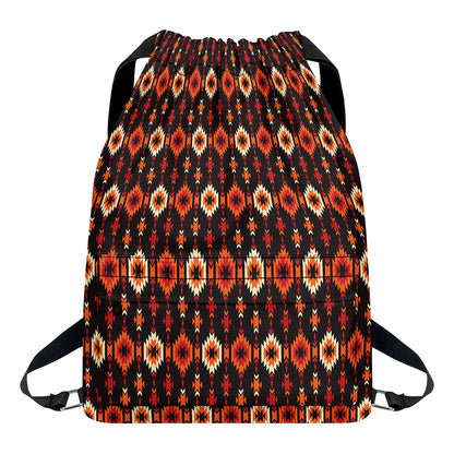 Native American Pattern Print Drawstring Backpack