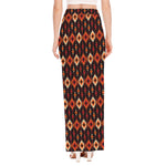 Native American Pattern Print High Slit Maxi Skirt