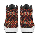 Native American Pattern Print High Top Leather Sneakers