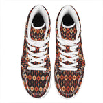 Native American Pattern Print High Top Leather Sneakers