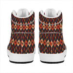 Native American Pattern Print High Top Leather Sneakers