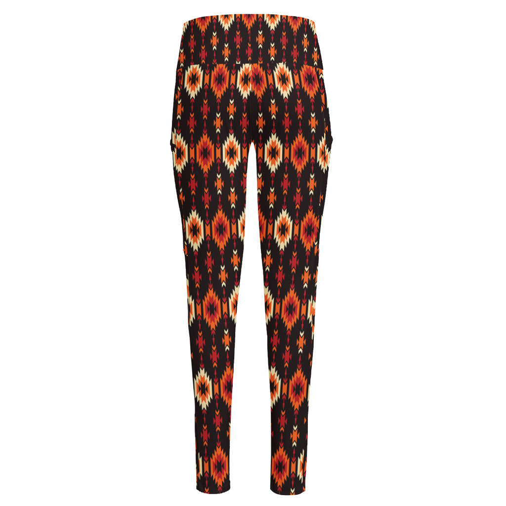 Native American Pattern Print High-Waisted Pocket Leggings