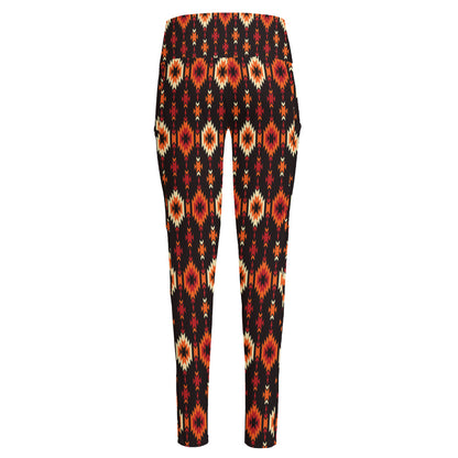 Native American Pattern Print High-Waisted Pocket Leggings