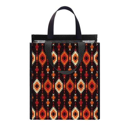 Native American Pattern Print Insulated Lunch Tote