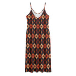 Native American Pattern Print Jersey Midi Cami Dress