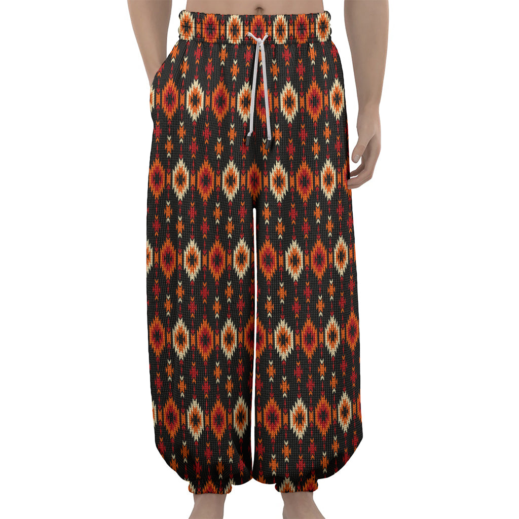 Native American Pattern Print Lantern Pants
