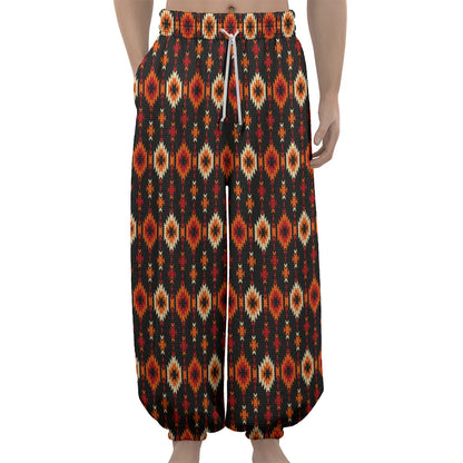 Native American Pattern Print Lantern Pants