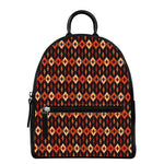 Native American Pattern Print Leather Backpack
