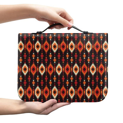 Native American Pattern Print Leather Bible Cover