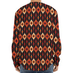 Native American Pattern Print Long Sleeve Baseball Jersey