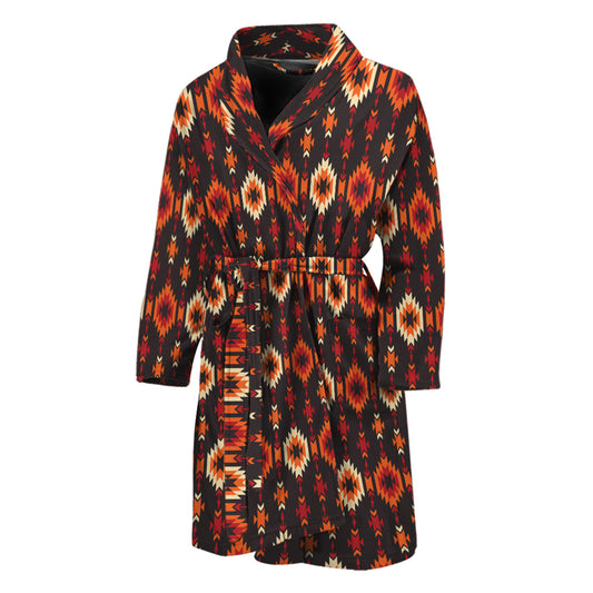 Native American Pattern Print Men's Bathrobe