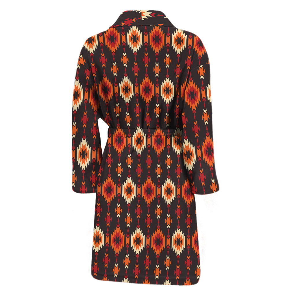 Native American Pattern Print Men's Bathrobe