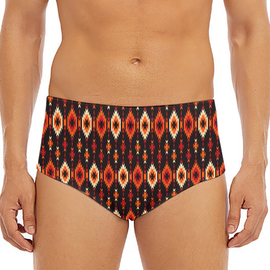 Native American Pattern Print Men's Triangle Swim Briefs