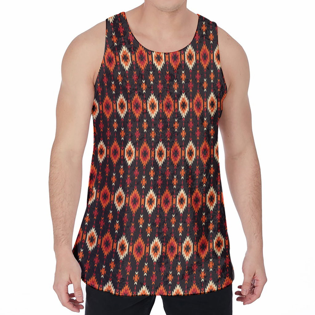 Native American Pattern Print Men's Velvet Tank Top