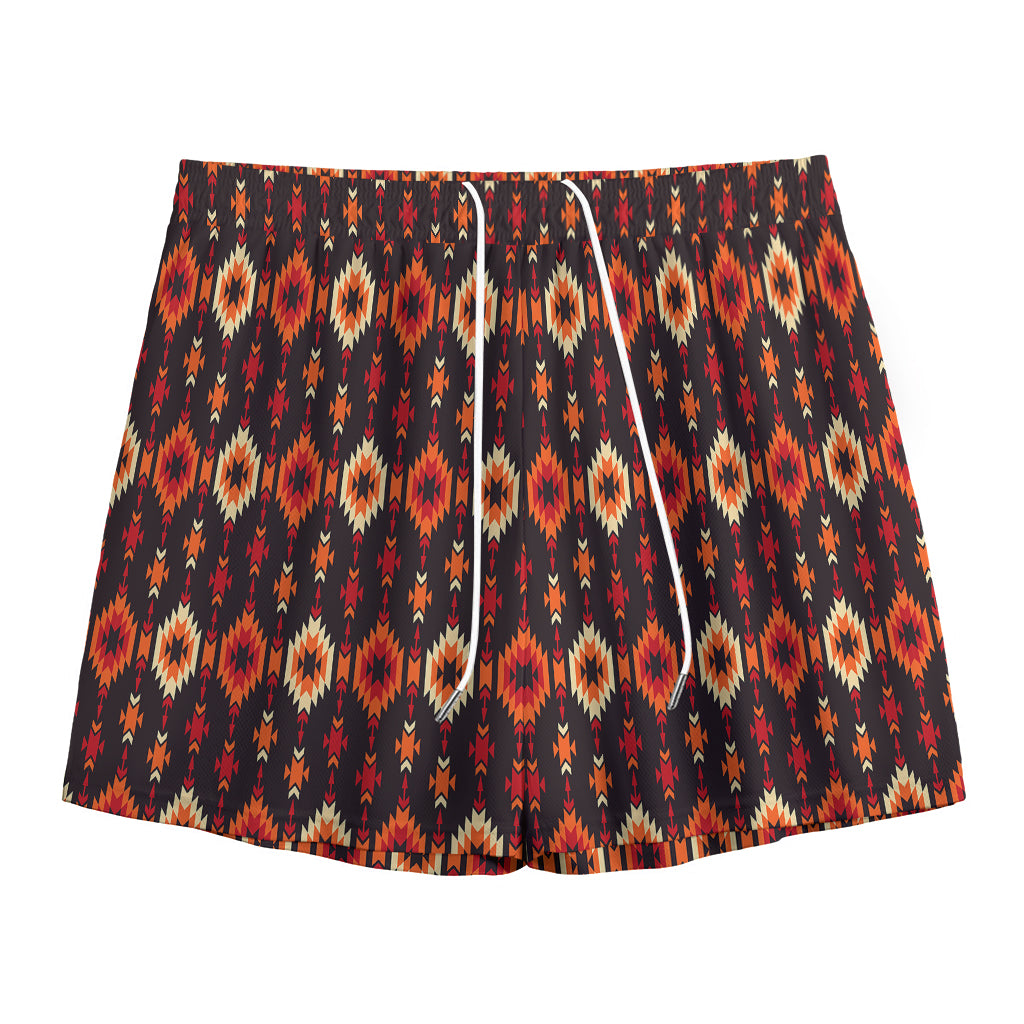 Native American Pattern Print Mesh Shorts