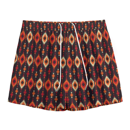 Native American Pattern Print Mesh Shorts