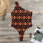 Native American Pattern Print One Shoulder Bodysuit