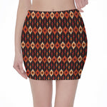 Native American Pattern Print Pencil Mini Skirt