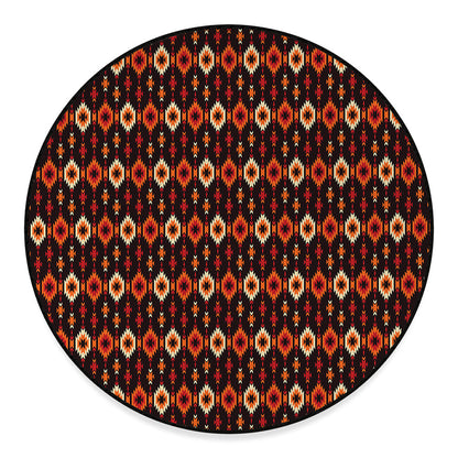 Native American Pattern Print Round Floor Mat