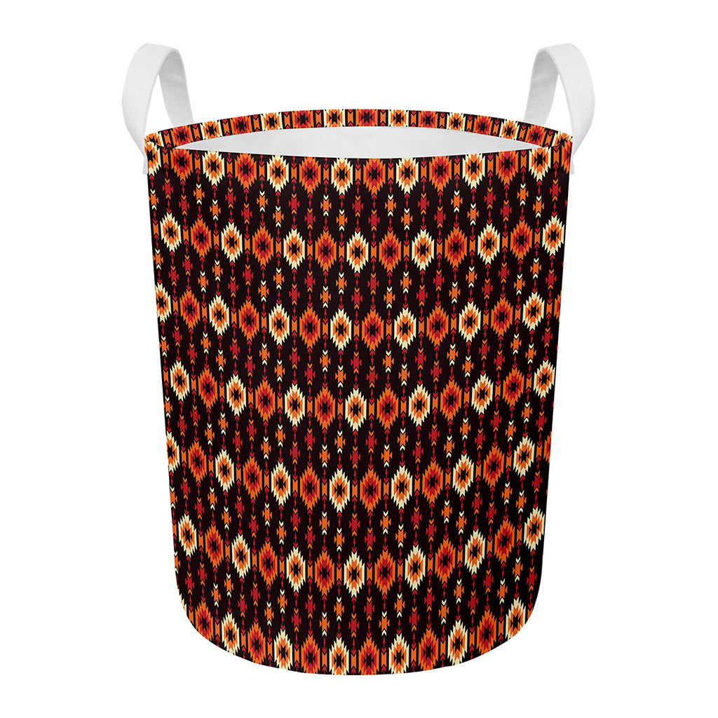 Native American Pattern Print Round Laundry Basket
