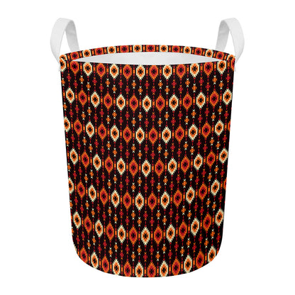 Native American Pattern Print Round Laundry Basket