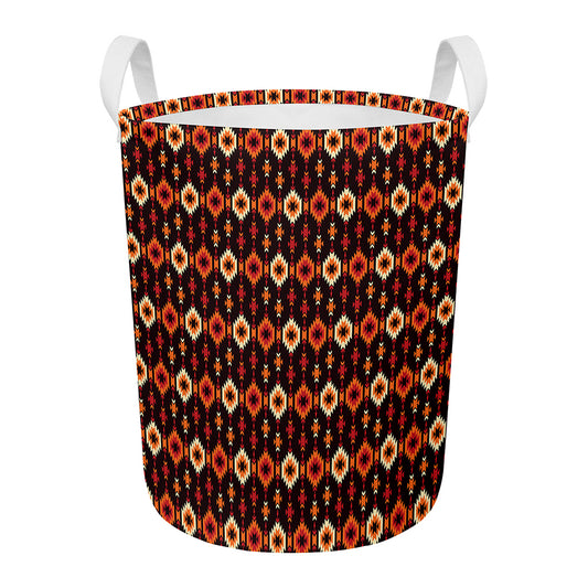 Native American Pattern Print Round Laundry Basket