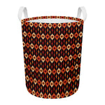 Native American Pattern Print Round Laundry Basket
