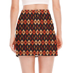 Native American Pattern Print Side Slit Mini Skirt