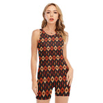 Native American Pattern Print Sleeveless One Piece Swimsuit