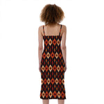 Native American Pattern Print Slim Fit Midi Cami Dress
