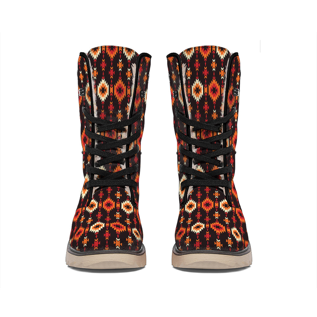 Native American Pattern Print Winter Boots
