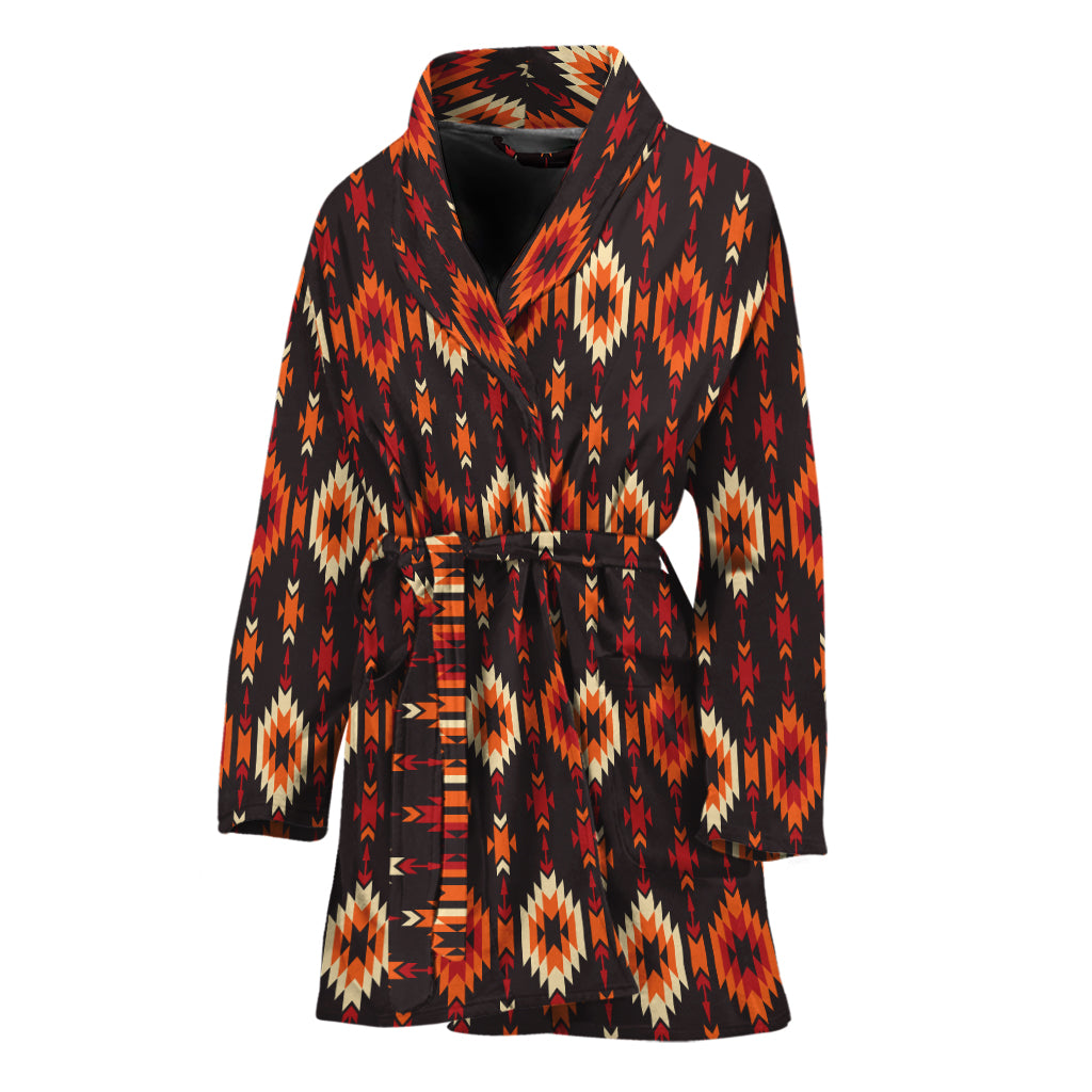 Native American Pattern Print Women's Bathrobe