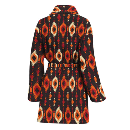 Native American Pattern Print Women's Bathrobe