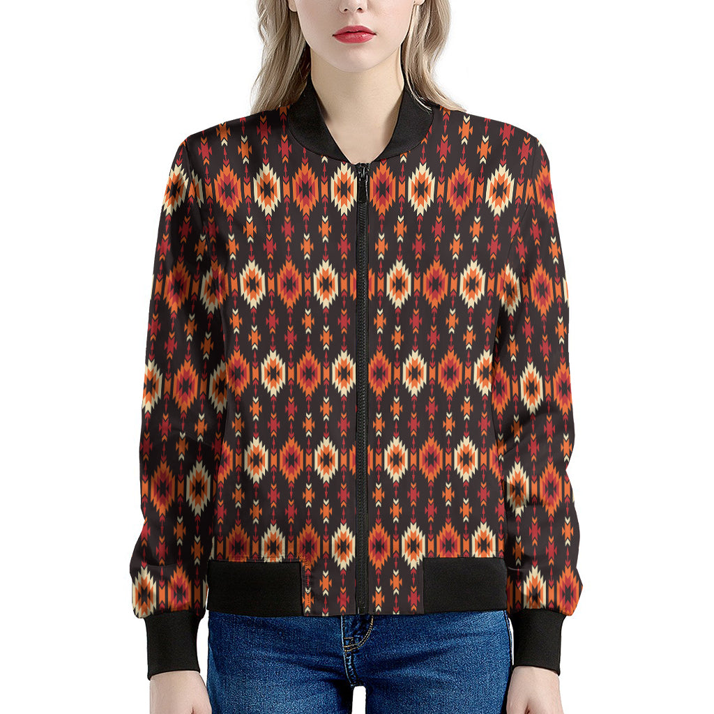 Native American Pattern Print Women's Bomber Jacket