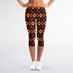 Native American Pattern Print Women's Capri Leggings
