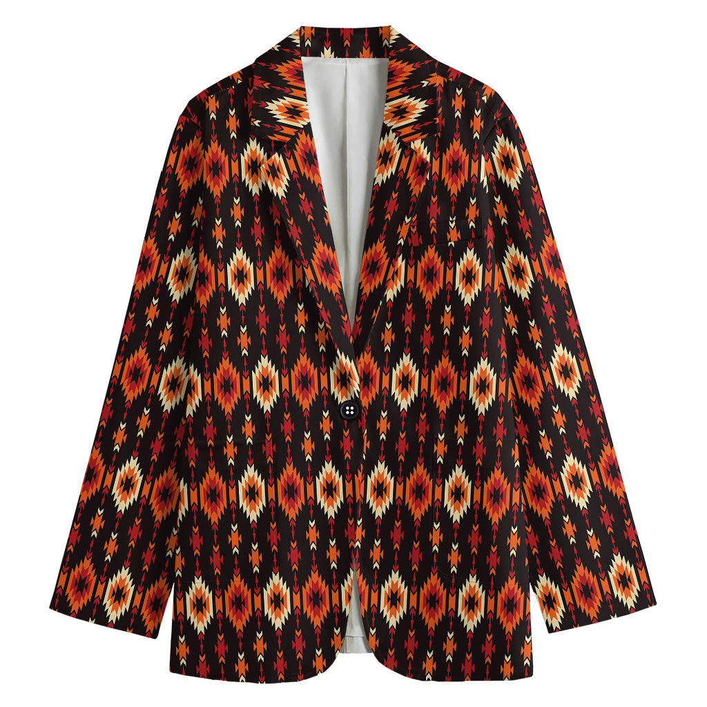 Native American Pattern Print Women's Cotton Blazer