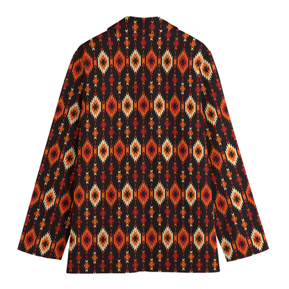 Native American Pattern Print Women's Cotton Blazer