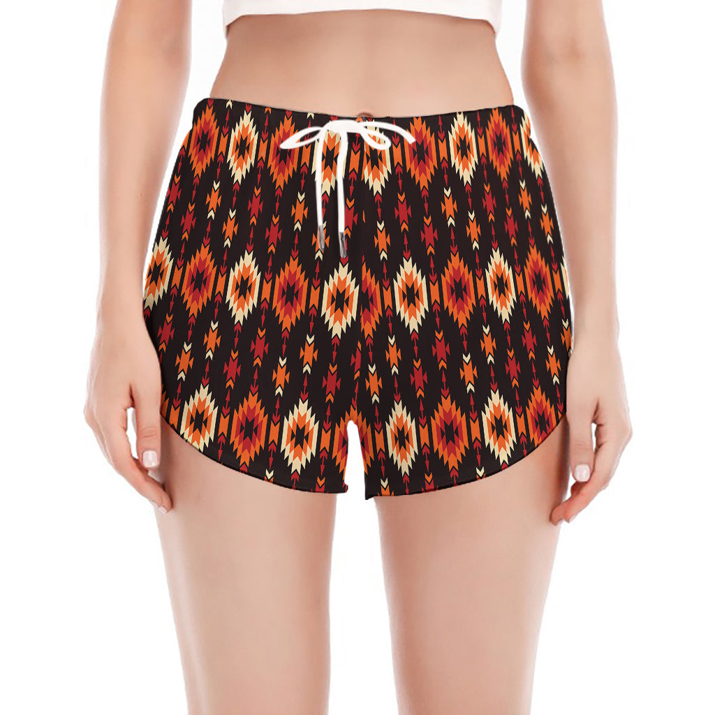 Native American Pattern Print Women's Split Running Shorts
