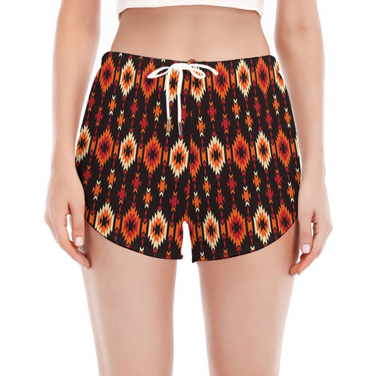 Native American Pattern Print Women's Split Running Shorts