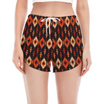 Native American Pattern Print Women's Split Running Shorts